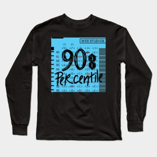 90s Percentile Logo - BLUE SQUARE Long Sleeve T-Shirt